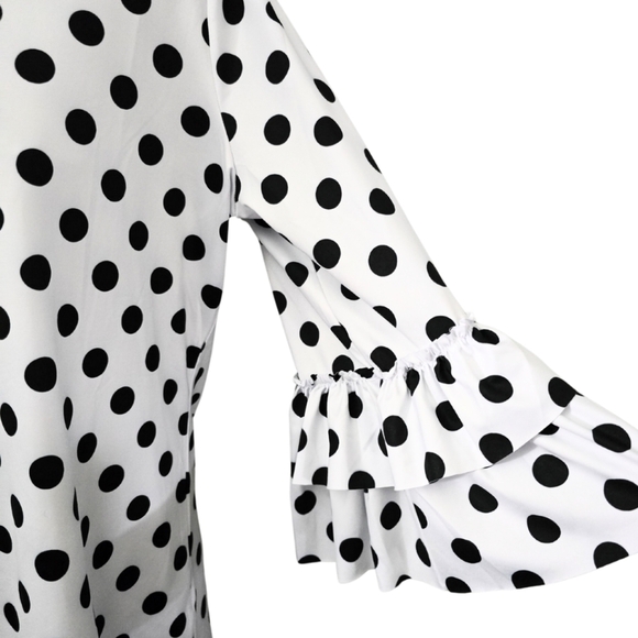 Dainty Jewells Polka Dot Tunic Top Ruffled Sleeves XXL Plus Size NWT - Picture 3 of 4